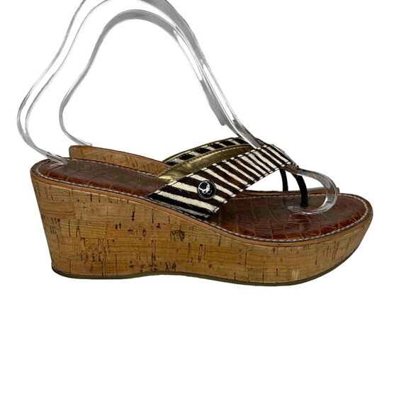 Sam Edelman 6 Romy zebra thong wedges - Picture 1 of 9